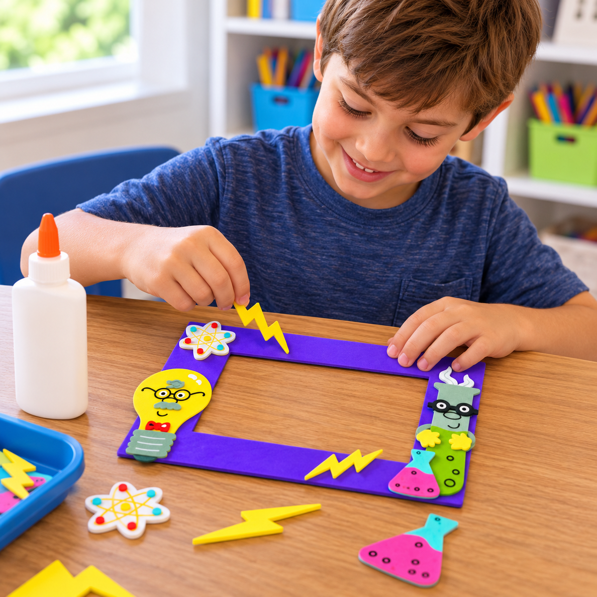 DIY Foam Science Picture Frame Magnet Craft (12 Pack)