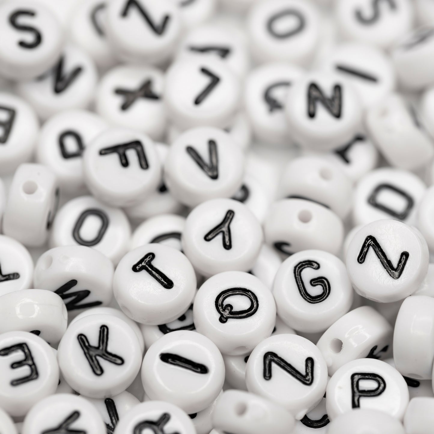 Alphabet Beads - Black and White (200 Pack)