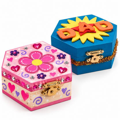 DIY Unfinished Wood Hexagon Boxes (12 Pack)