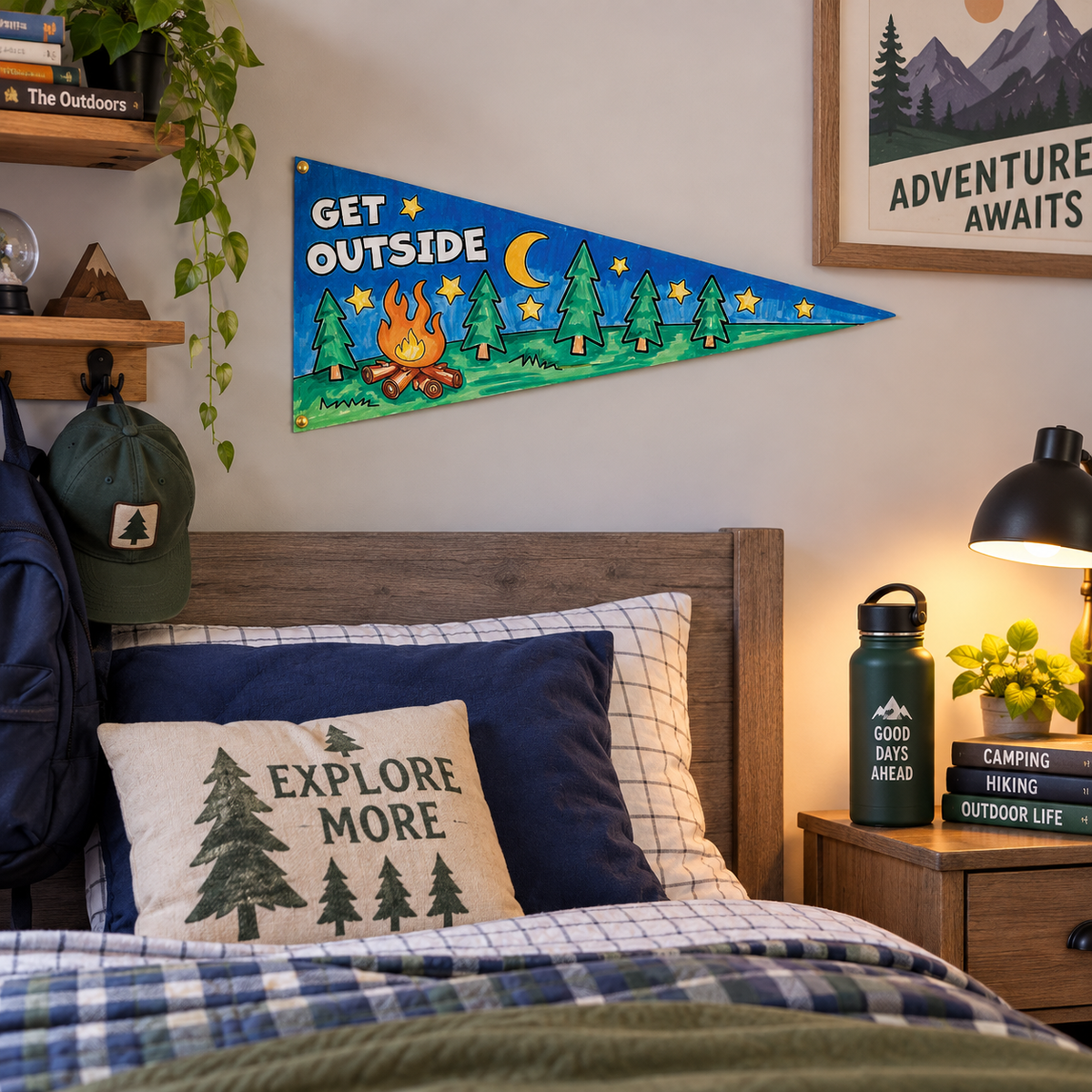Color Your Own Paper Camp-Themed Pennants (12 Pack)