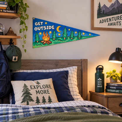 Color Your Own Paper Camp-Themed Pennants (12 Pack)