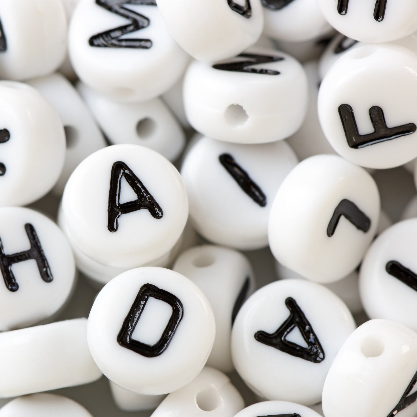 Alphabet Beads - Black and White (200 Pack)