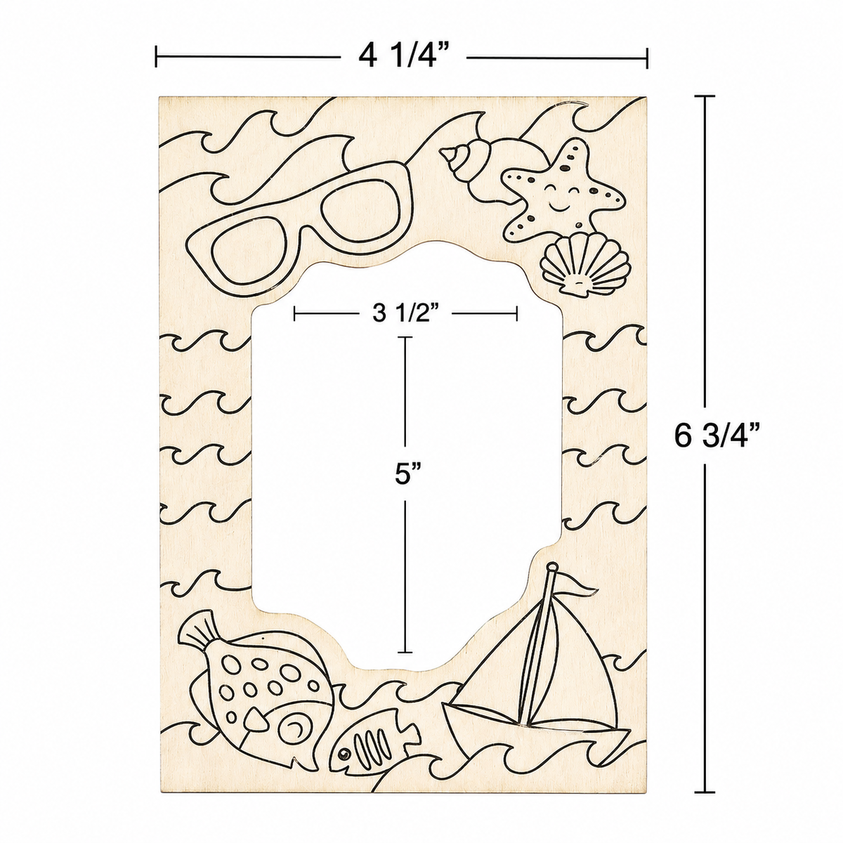CYO Beach Picture Frame Magnets (12 Pack)