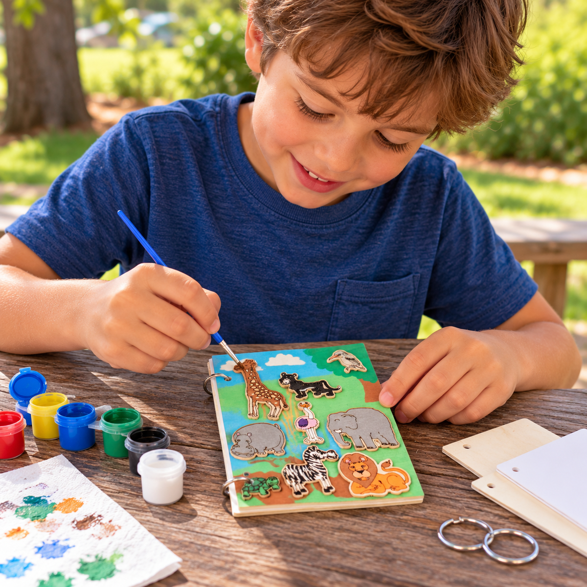 DIY Wooden Journals - Safari Animals (10 Pack)
