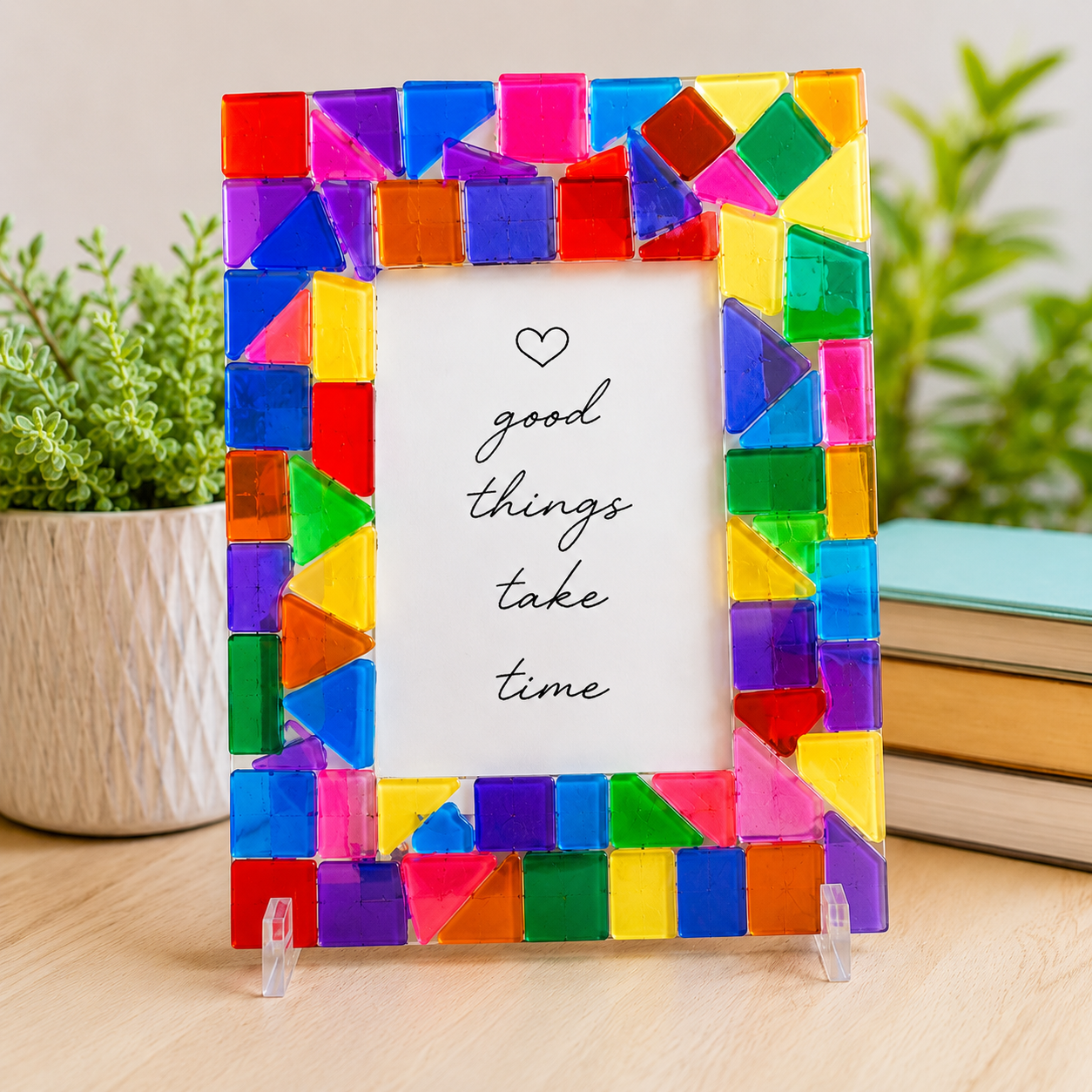 Transparent Plastic Geometric Mosaic Pieces (8 oz)