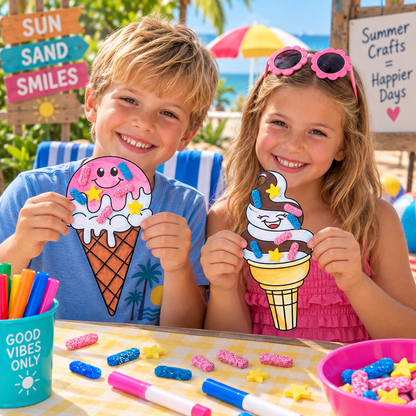 Color Your Own Ice Cream Cones Craft Kit (12 Pack)