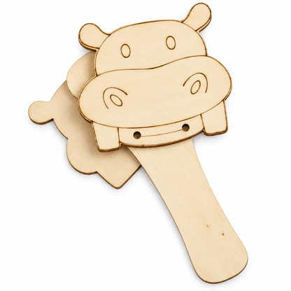DIY Wooden Hippo Clappers (10 Pack)