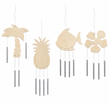 DIY Wooden Tropical Wind Chimes (12 Pack)