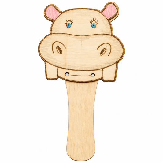 DIY Wooden Hippo Clappers (10 Pack)