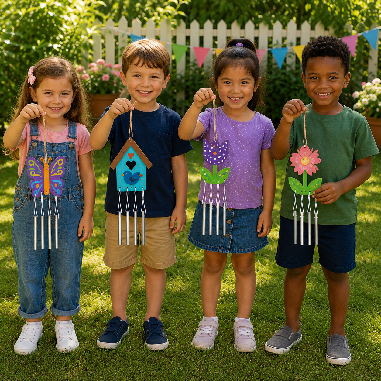 DIY Wooden Spring Wind Chimes (12 Pack)