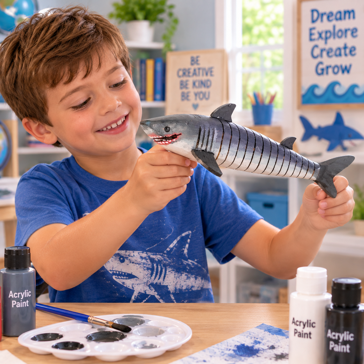 Flexible Wooden Sharks (12 Pack)