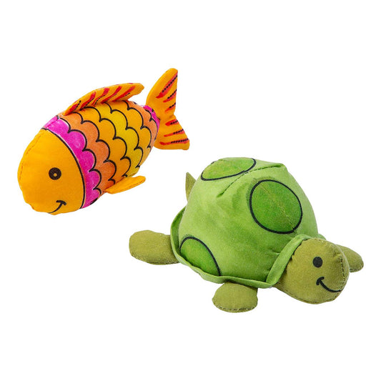 Color Your Own Under the Sea Stuffed Turtle & Fish (12 Pack)
