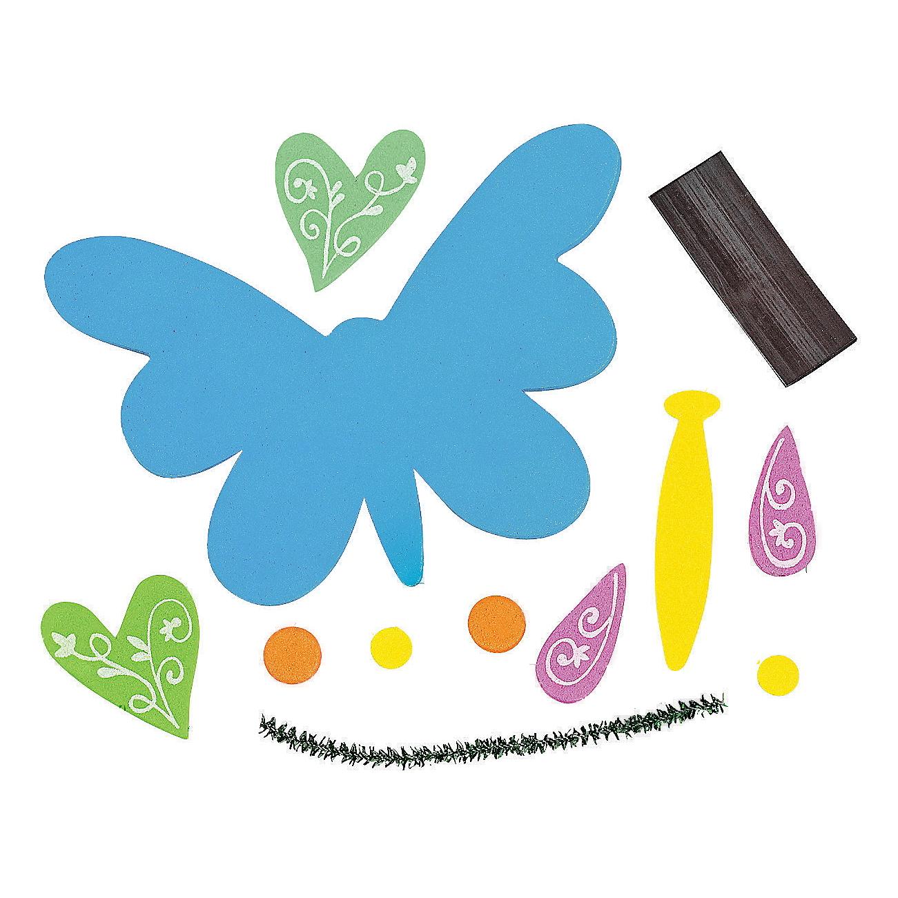 Foam Butterfly Magnet Craft (12 Pack)