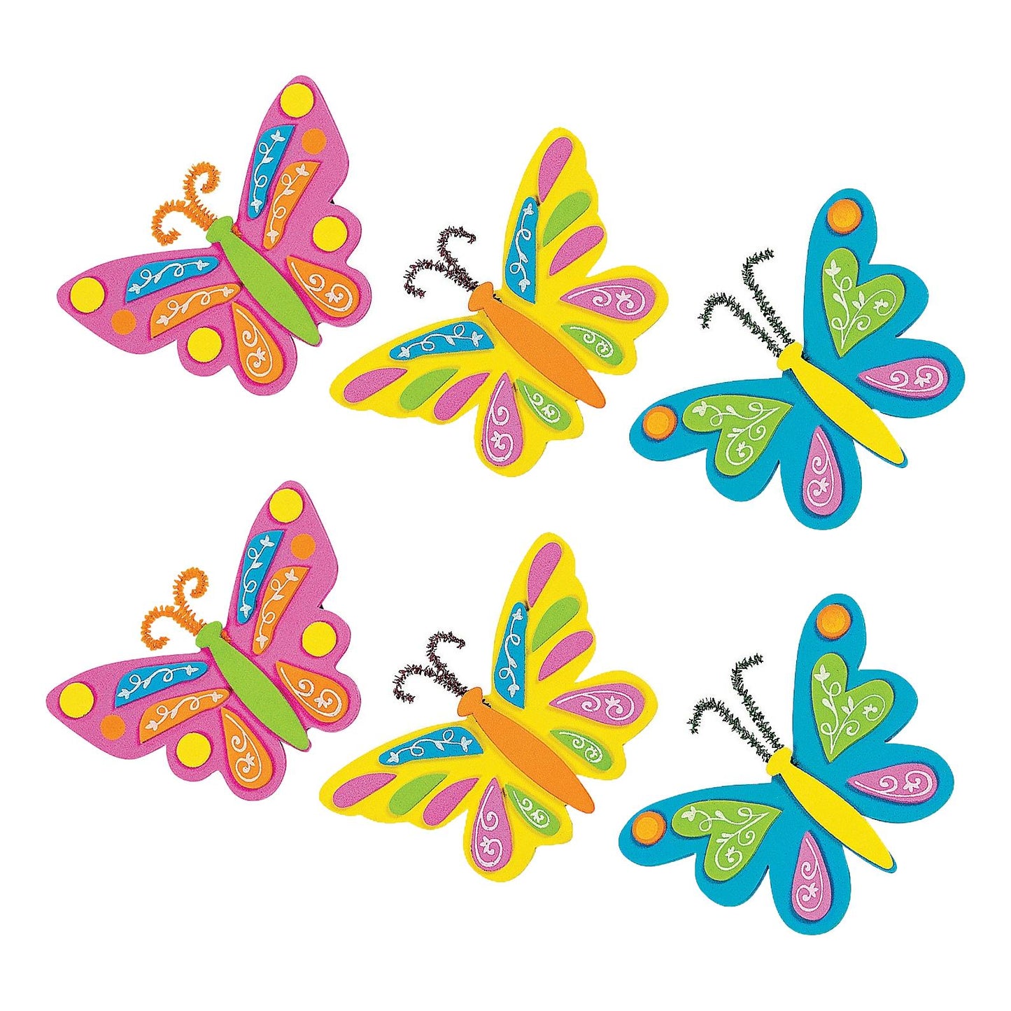 Foam Butterfly Magnet Craft (12 Pack)