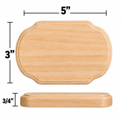 Wooden Plaques - French Corner Rectangle, 3" x 5" (12 Pack)