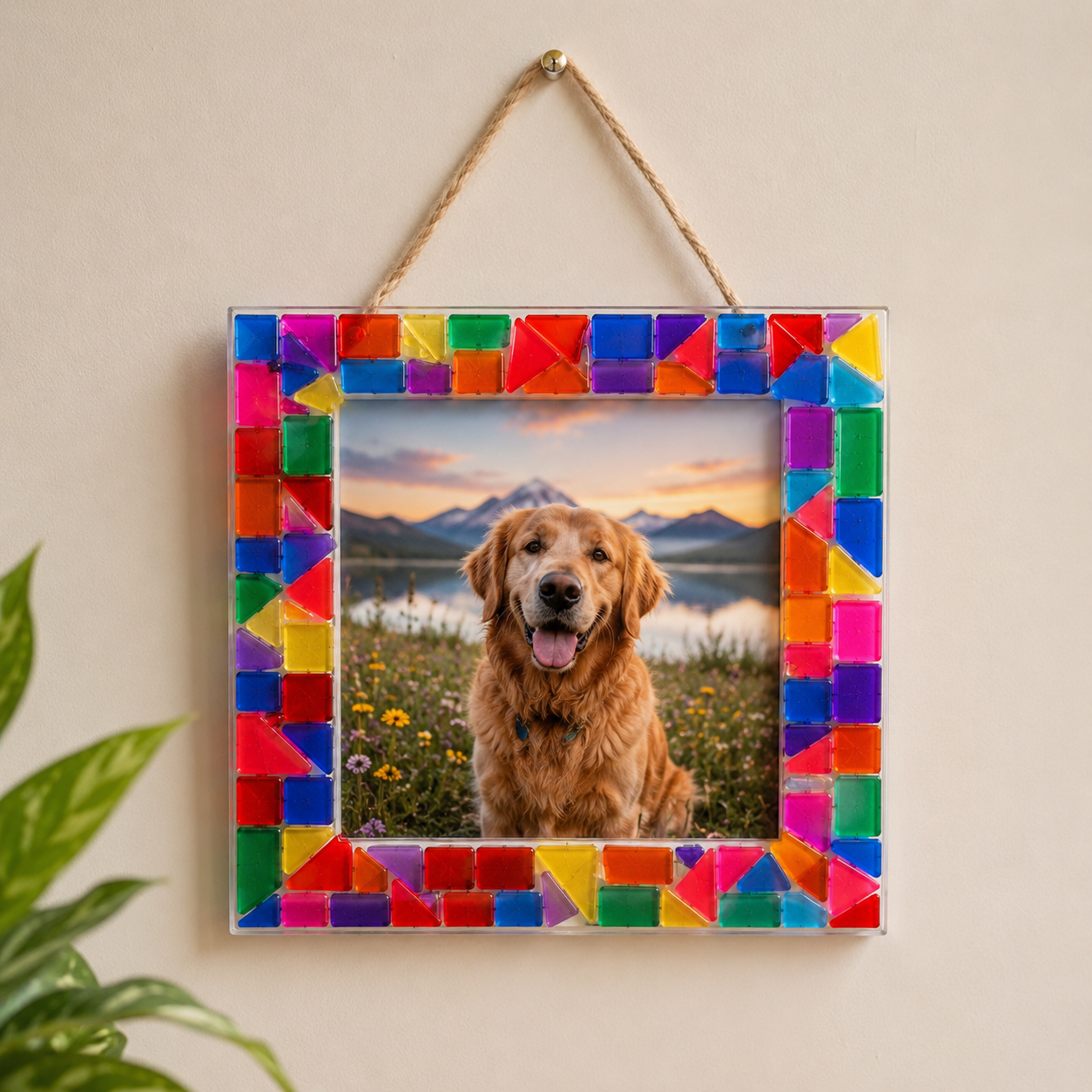 Transparent Plastic Geometric Mosaic Pieces (8 oz)