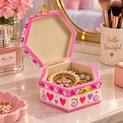 DIY Unfinished Wood Hexagon Boxes (12 Pack)