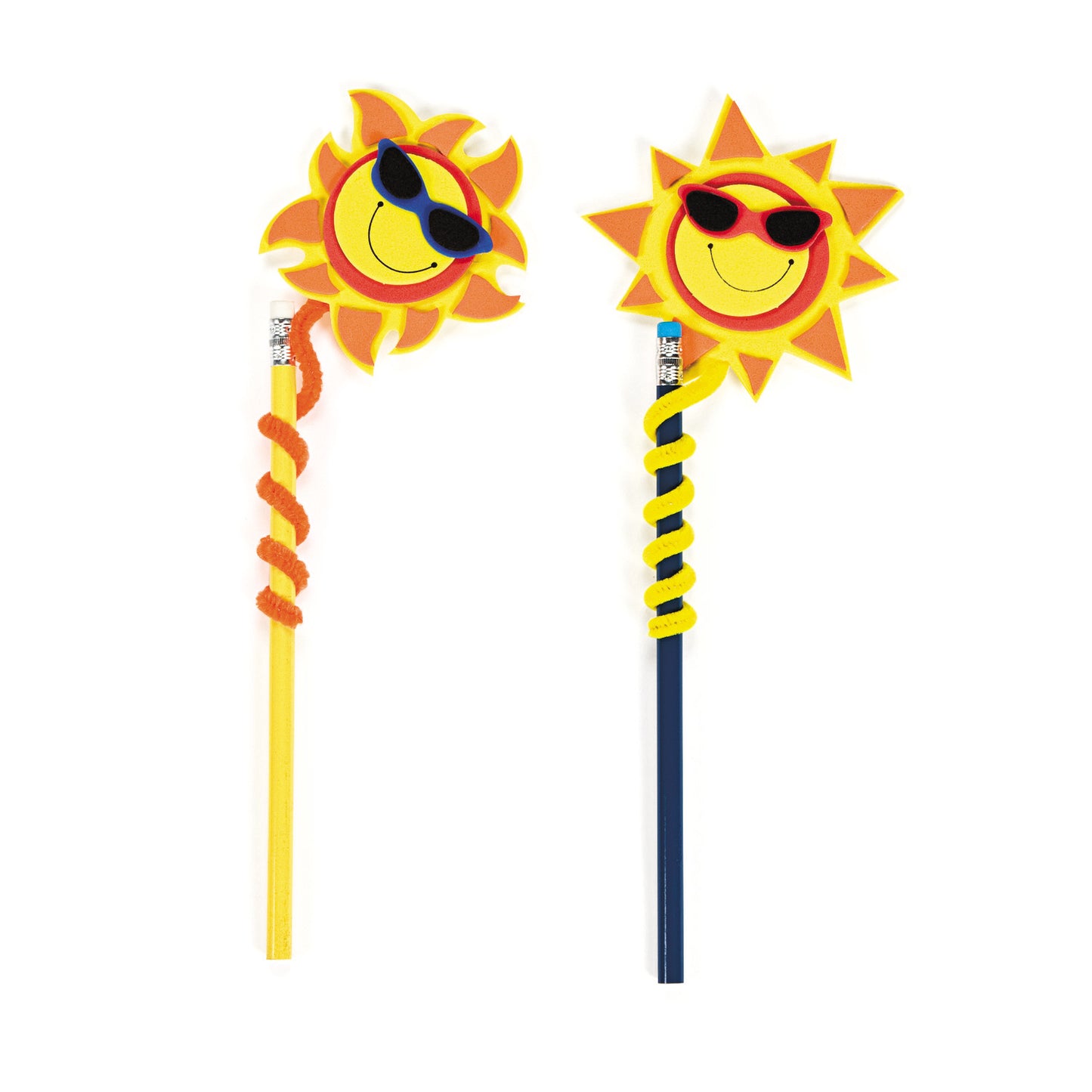 Smile Face Sun Pencil Topper Craft Kit (12 Pack)