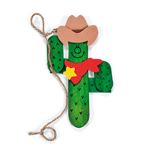 Wooden Western Cactus Magnet Craft Kit (12 Pack)