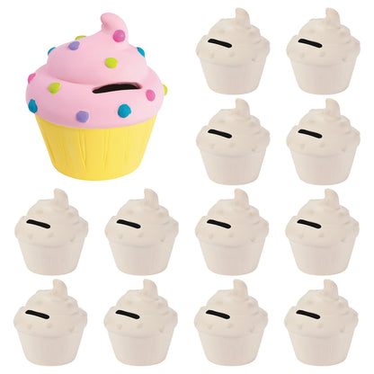 DIY Ceramic Cupcake Banks (12 Pack)
