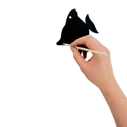 Scratch Art Fish Ornaments (24 Pack)