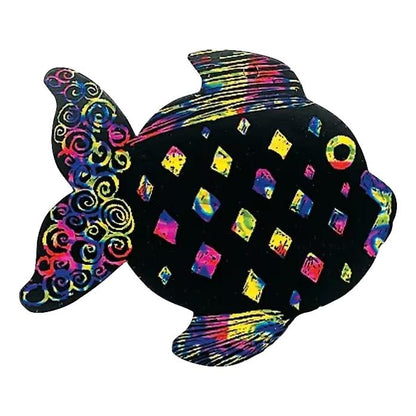 Scratch Art Fish Ornaments (24 Pack)