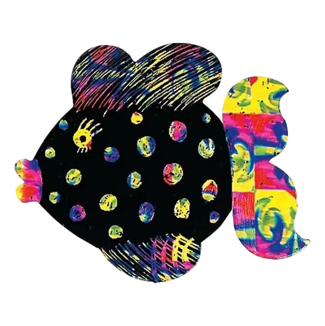 Scratch Art Fish Ornaments (24 Pack)