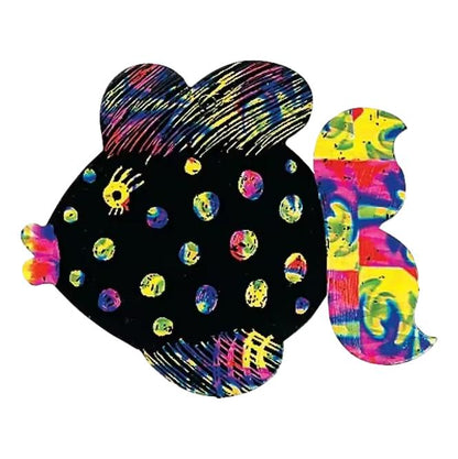 Scratch Art Fish Ornaments (24 Pack)