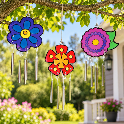 Flower Suncatcher Wind Chimes (12 Pack)