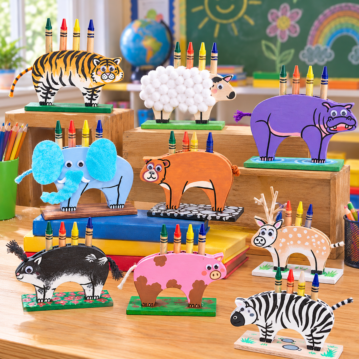 DIY Animal Crayon Holders (12 Pack)
