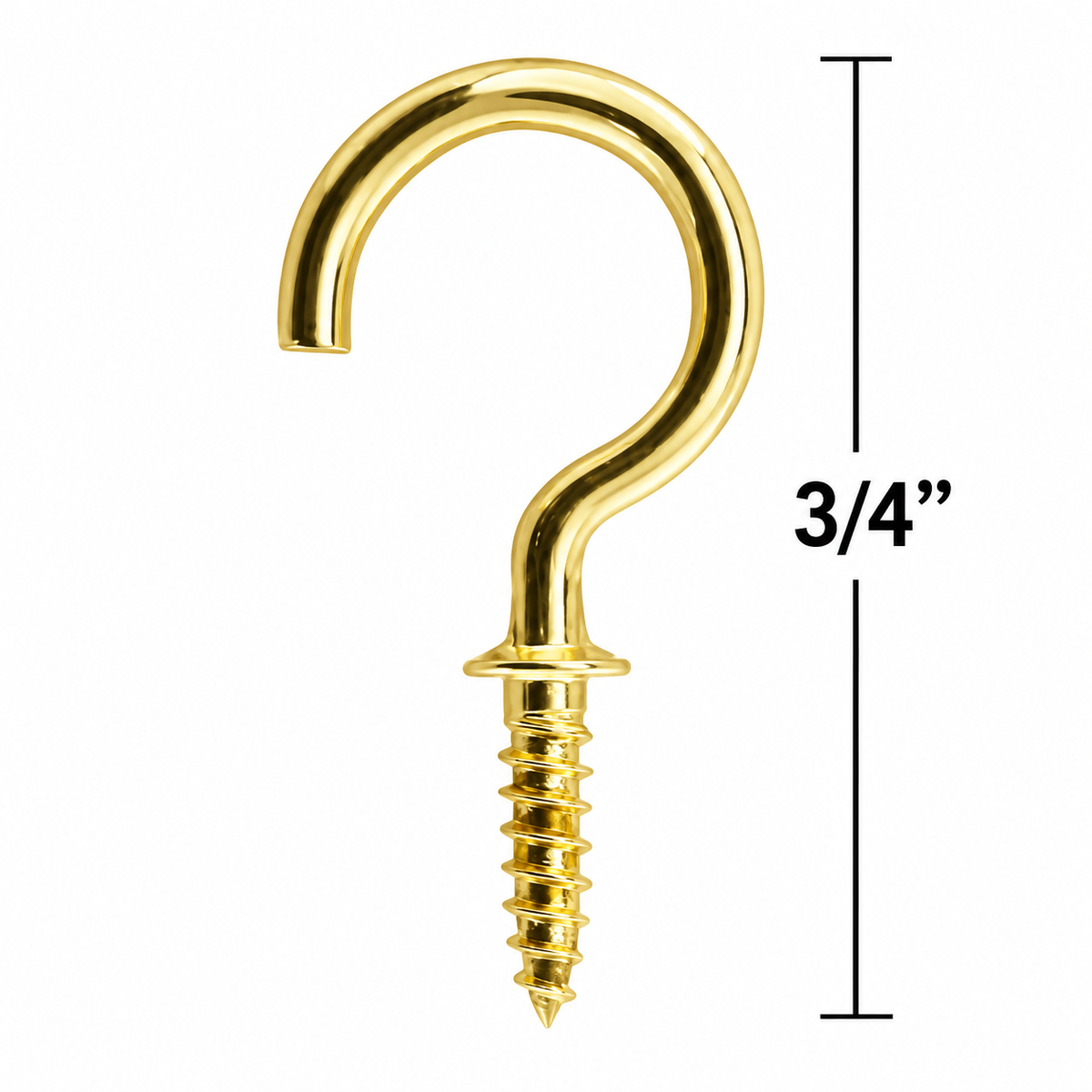Brass Cup Screw Hooks (12 Pack)