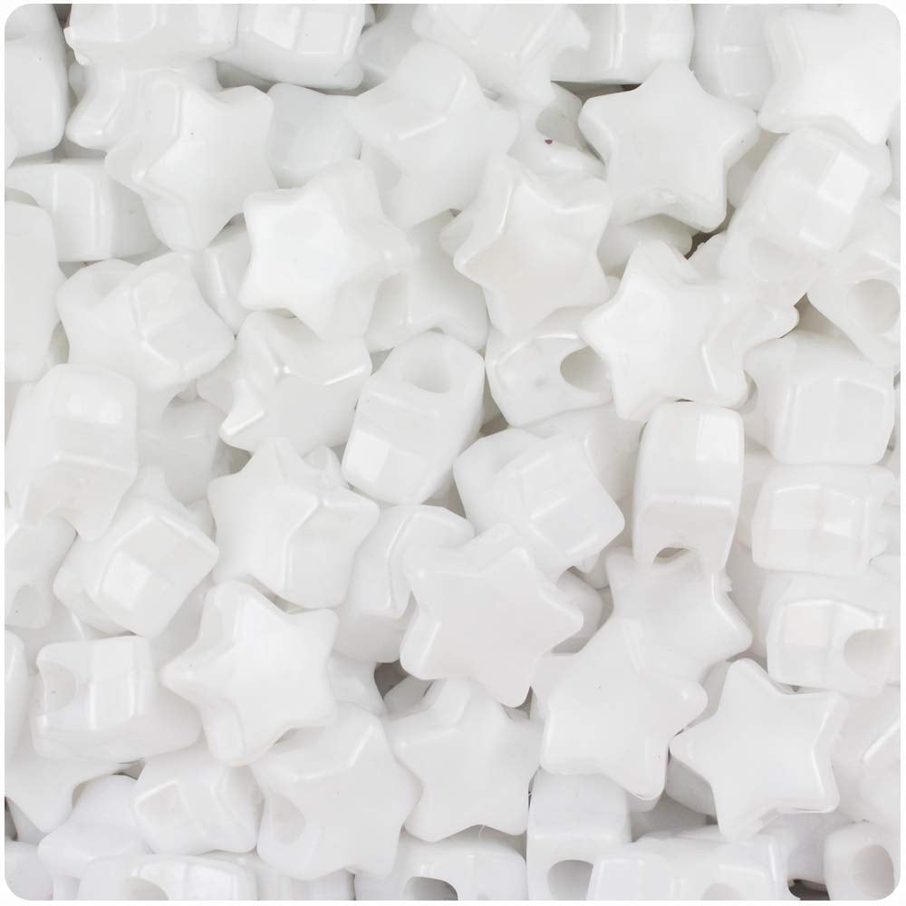 White Star Pony Beads