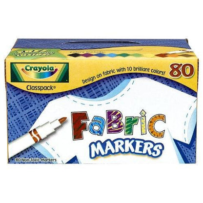 Crayola Fabric Markers - 10 Colors (80 Pack) - EconoCrafts