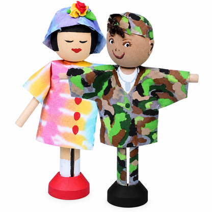 Wooden Doll Pin Heads (12 Pack)