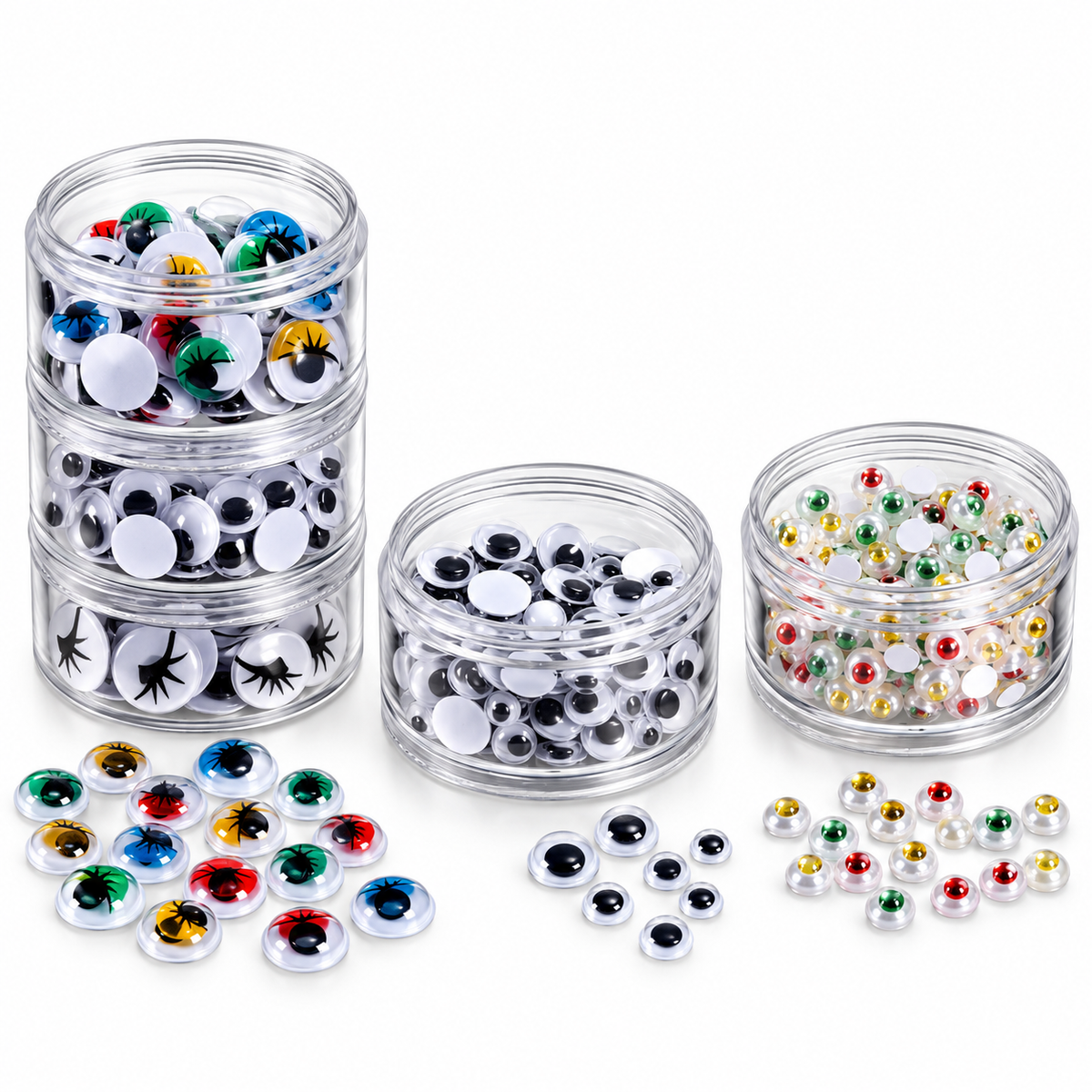 Googly Eyes Stack - Assorted Sizes and Colors (528 Pack)