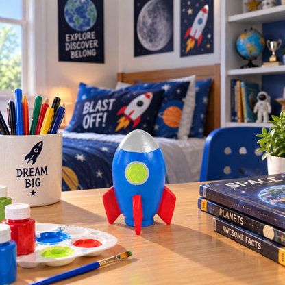 DIY Ceramic Rocket Ship Banks (12 Pack)