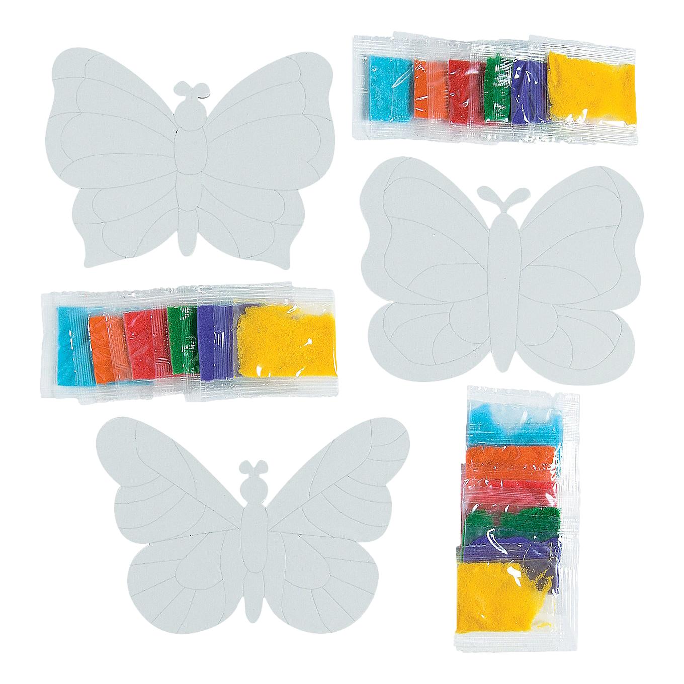 Mosaic Butterfly Sand Art Pictures (12 Pack)