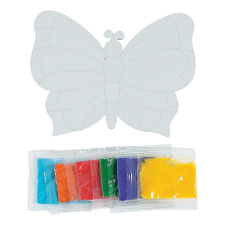 Mosaic Butterfly Sand Art Pictures (12 Pack)