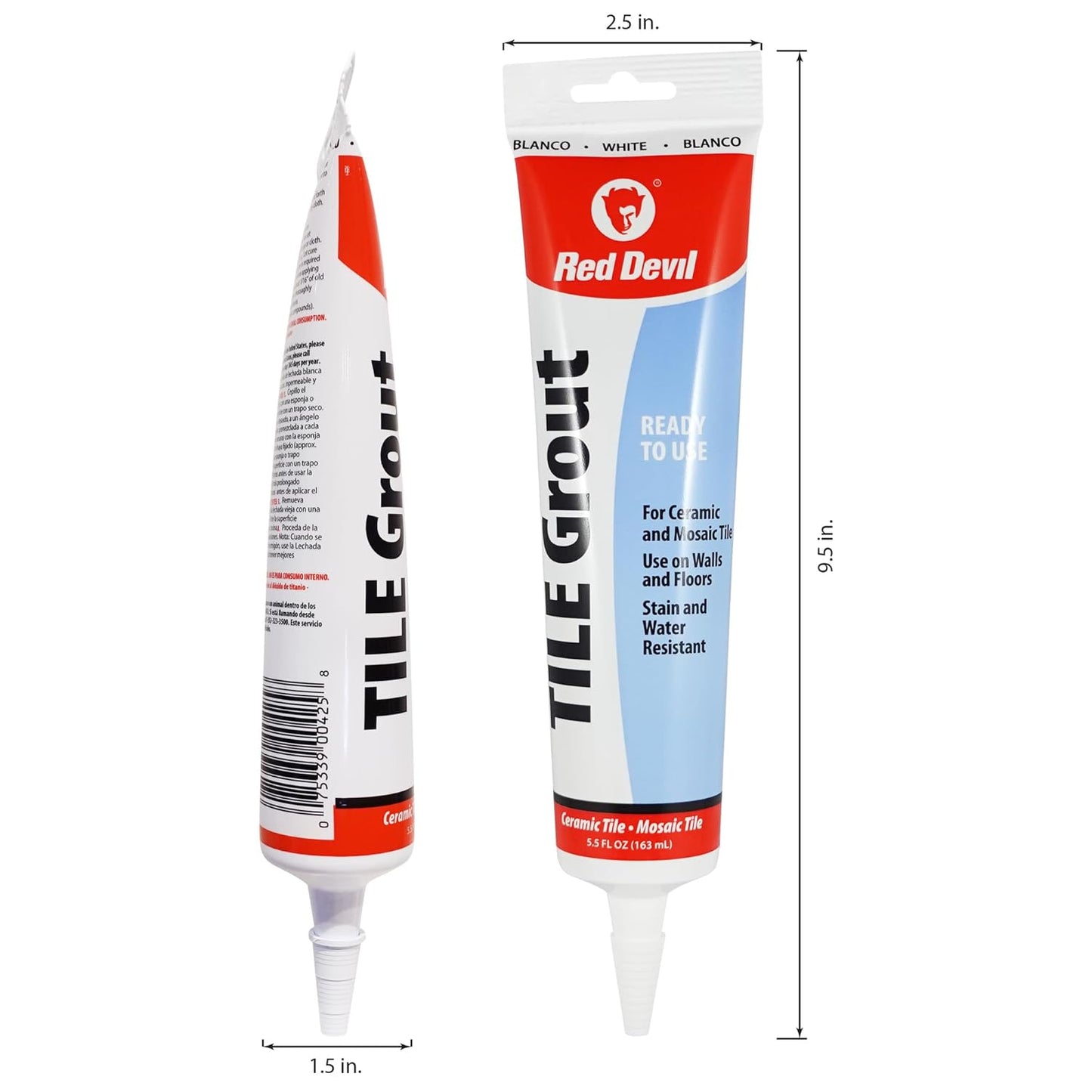 Red Devil Pre-Mixed Tile Grout, White - 5.5 oz