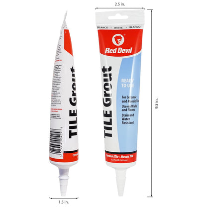 Red Devil Pre-Mixed Tile Grout, White - 5.5 oz