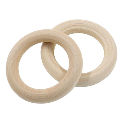 Unfinished Wooden Rings for Crafts (24 Pack)