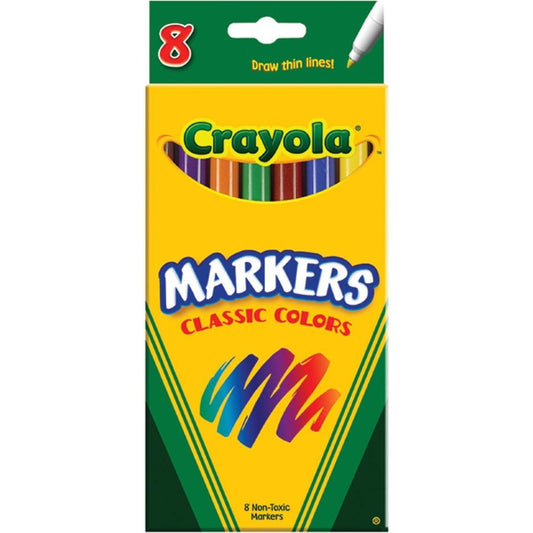 Crayola Fine Line Markers - 8 Colors - EconoCrafts