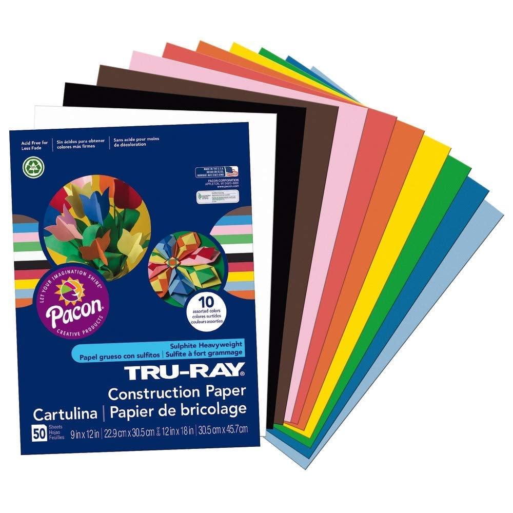 Tru-Ray Construction Paper - 9" x 12" (50 Sheets) - EconoCrafts