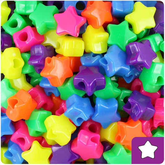 Star Pony Beads - Neon (250 Pack) - EconoCrafts