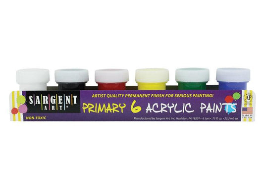 Sargent Art Acrylic Paint Jar Set - 6 Colors - EconoCrafts