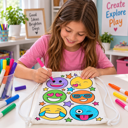 CYO Emoji Drawstring Bags (12 Pack)