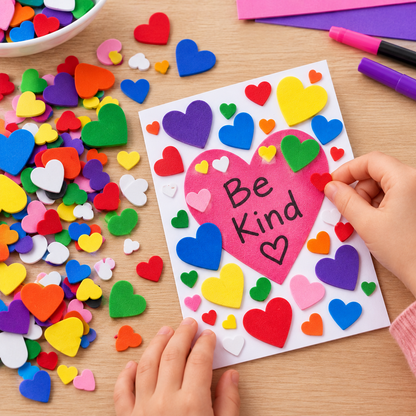 Mini Foam Heart Stickers (180 Pack)