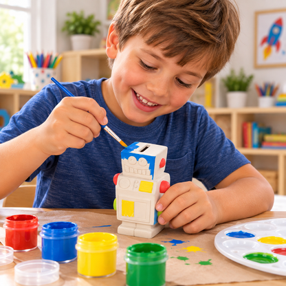 DIY Ceramic Robot Banks (12 Pack)