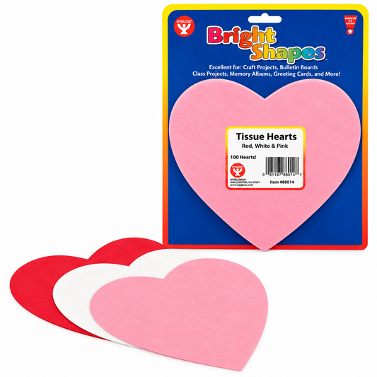 Tissue Paper Hearts - 6" (180 Pack)