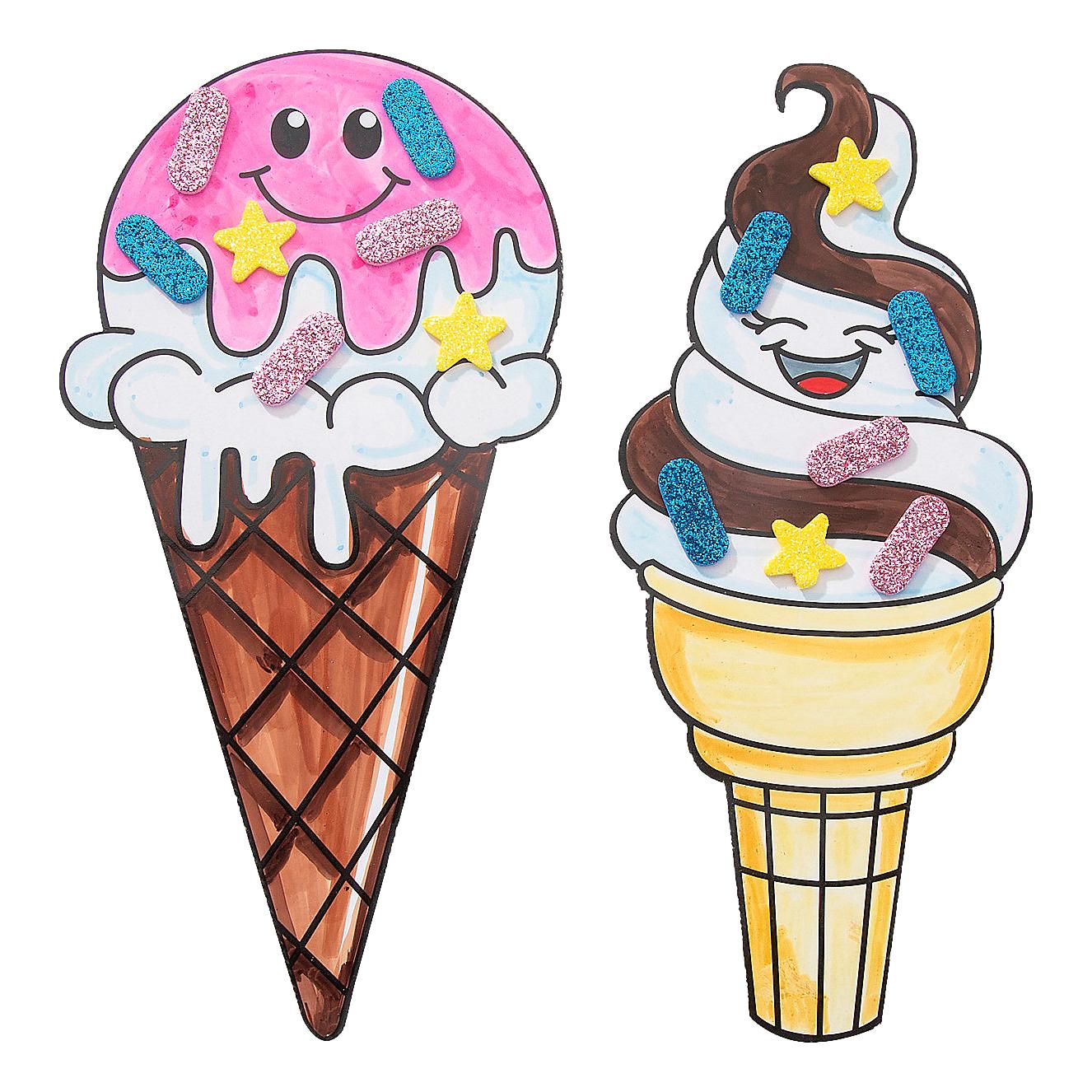 Color Your Own Ice Cream Cones Craft Kit (12 Pack)